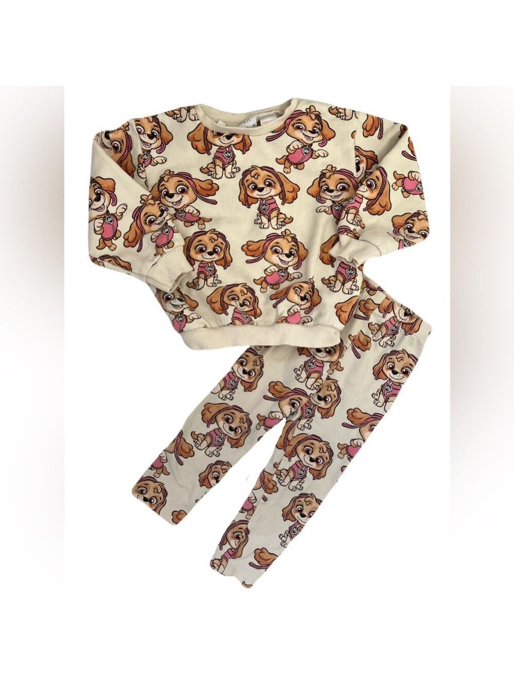 Zara Kids Matching Set with Paw Patrol Print - Cream and Pink